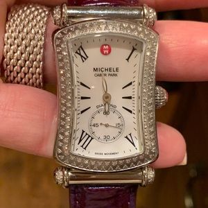 Michele Caber Park Diamond Bezel Womens Watch